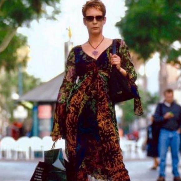 RARE ASO Freaky Friday Diane Von Furstenburg Silk Long Sleeve Ruffle Boho Dress - Picture 1 of 4